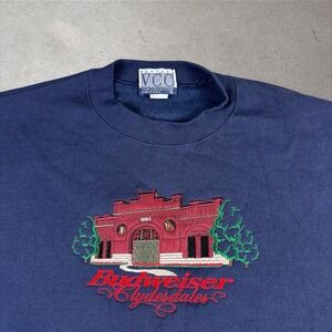 Vintage Budweiser Clydesdales Horses Sweatshirt XL USA 90s Beer Embroidered